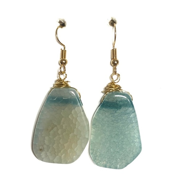 Jewelry - 3 for $15 🪐Large turquoise colored stone earrings